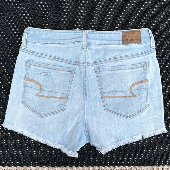 American Eagle AE Hi-Rise Super Stretch Shortie Denim Jean Short Size 4 - Picture 6 of 6